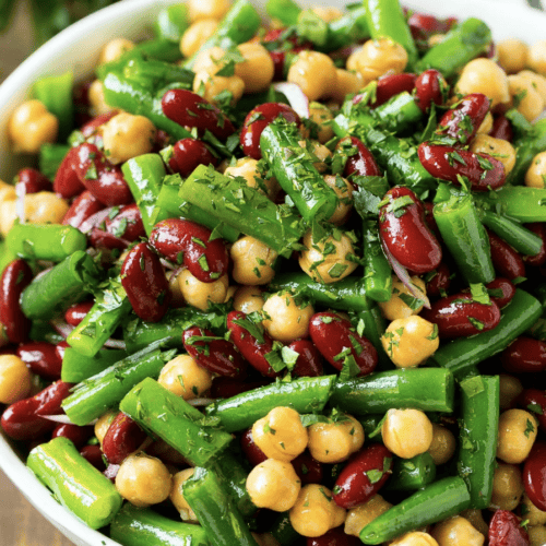 Colorful and tasty three bean salad
