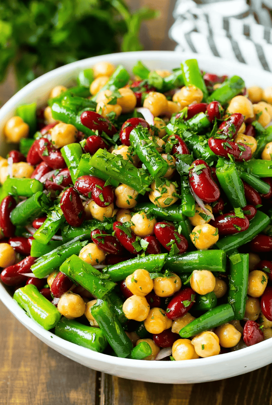 Colorful and tasty three bean salad