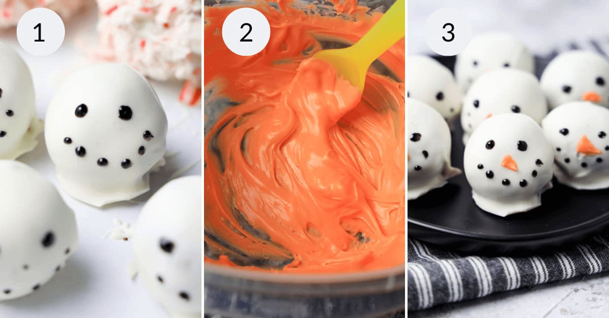 Forming the balls to look like the head.