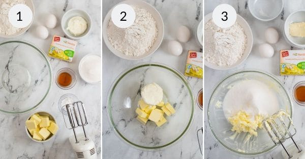 Mixing the batter for the cookies.