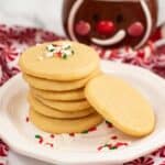 A stack of tempting sugar cookies.