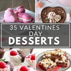a collection of valentines day desserts