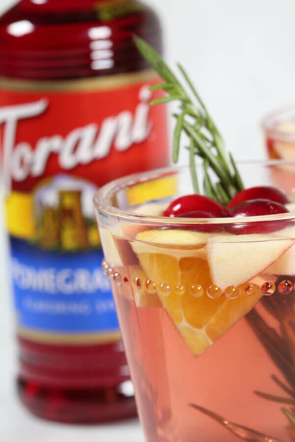 A cup of the sangria and the torani syrup.