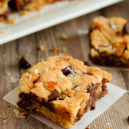 Chocolate Chip Salted Caramel Cookie Bars.