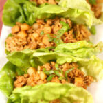 A platter of the Ground Chicken Lettuce Wraps.