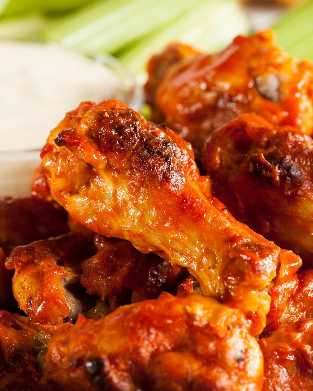 A stack of honey barbecue wings.