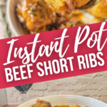 Two views of the instant pot beef short ribs.