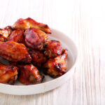 A side view of the korean bbq wings.