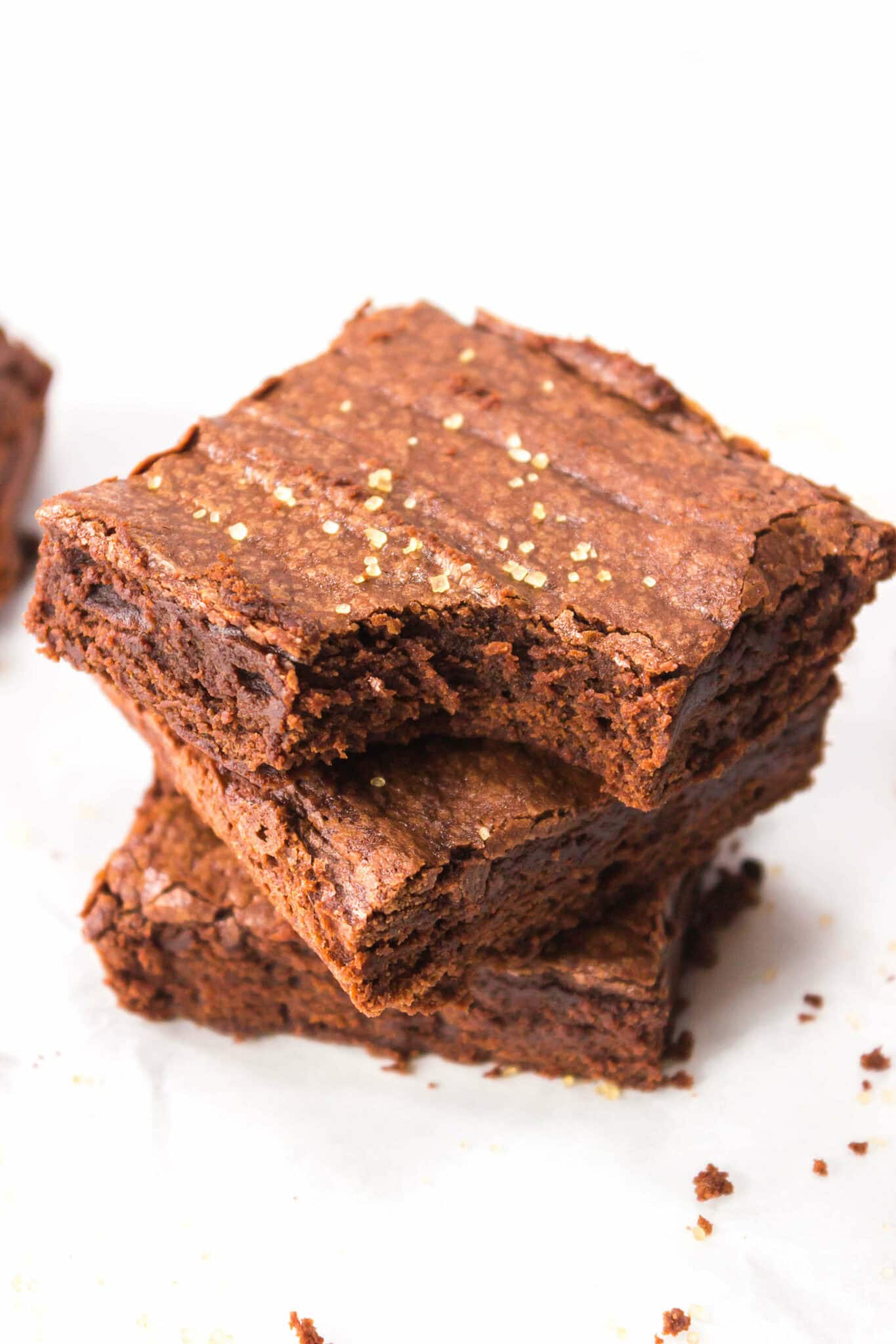 Triple Chocolate Brownies with a bite out of it.