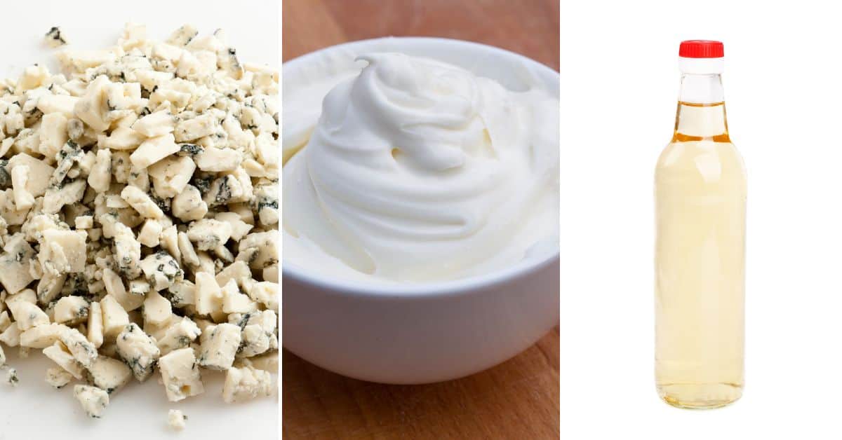 Sour cream, crumbles and vinegar.