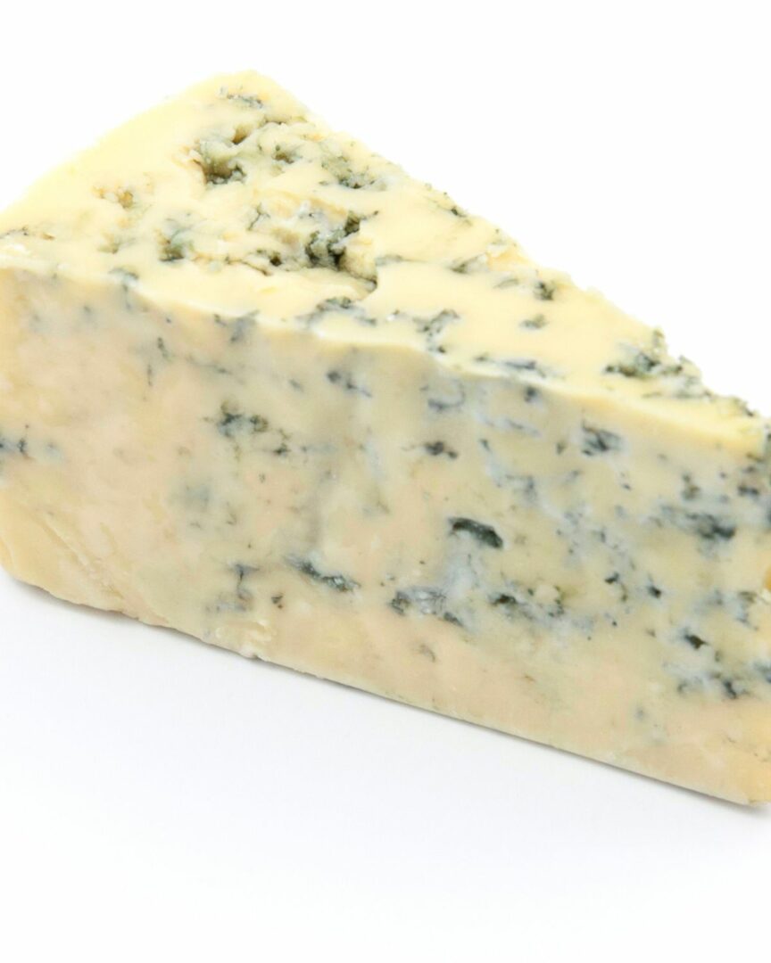 A wedge of blue cheese for the dip.
