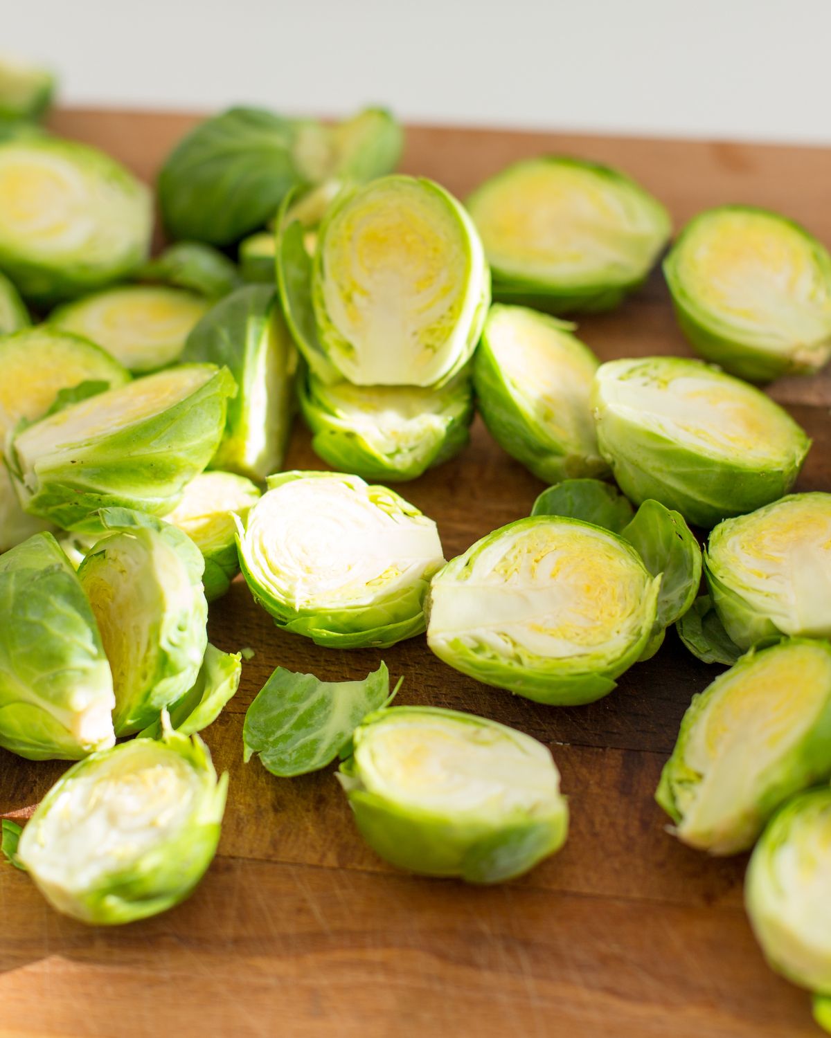 The slices of the brussels sprouts.