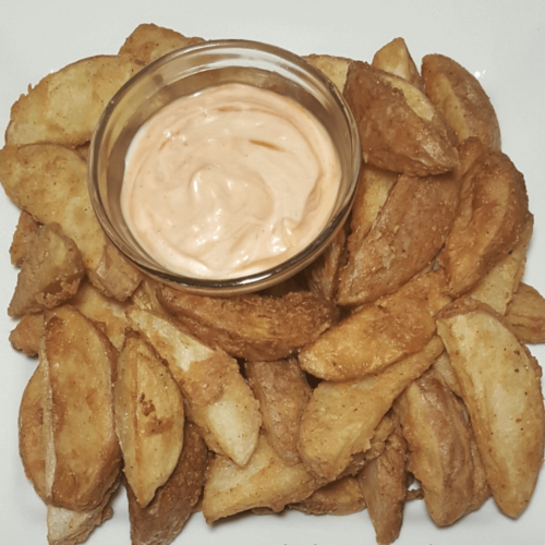 delicious crispy fried potato wedges