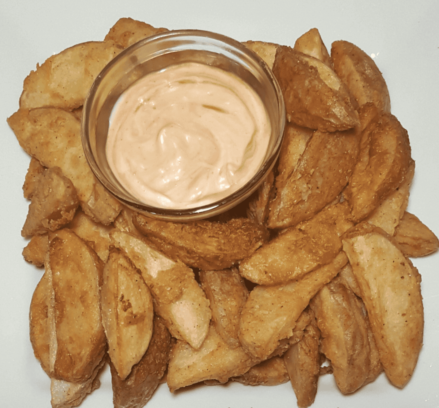 delicious crispy fried potato wedges