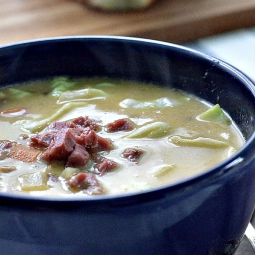 Delicious corned beef and cabbage chowder