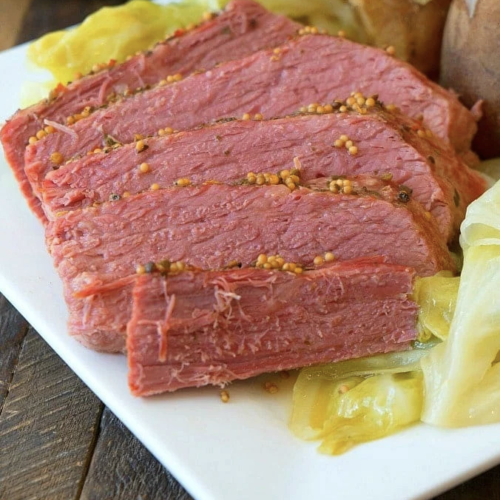 Delicious dutch oven corned beef and cabbage