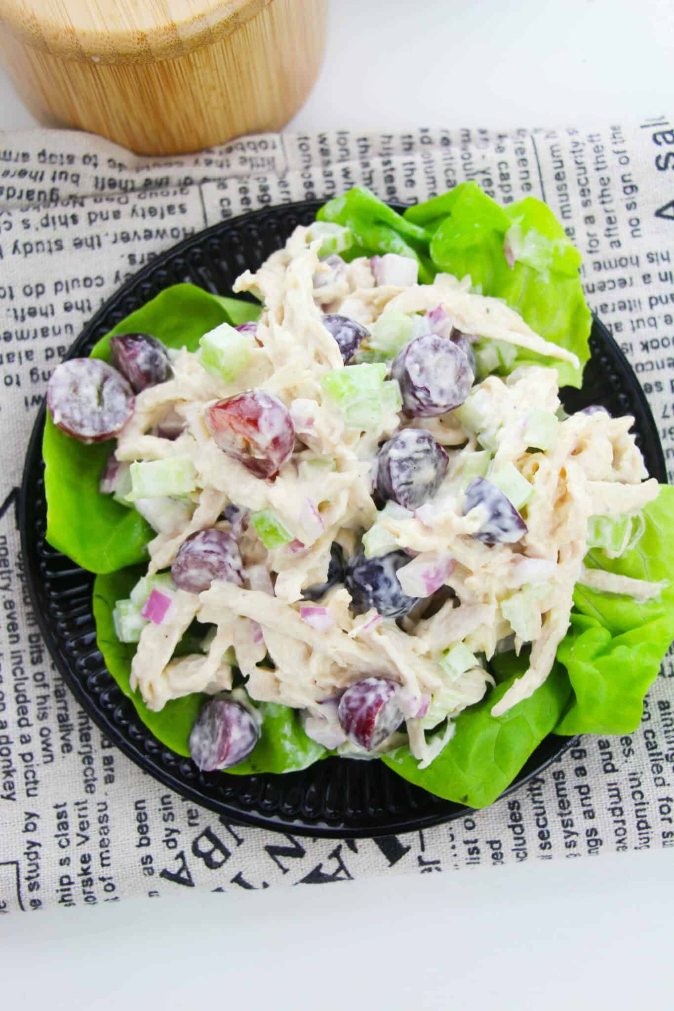 A top view of the finished salad.