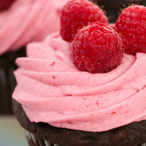 Delicious Raspberry chocolate cupcakes.