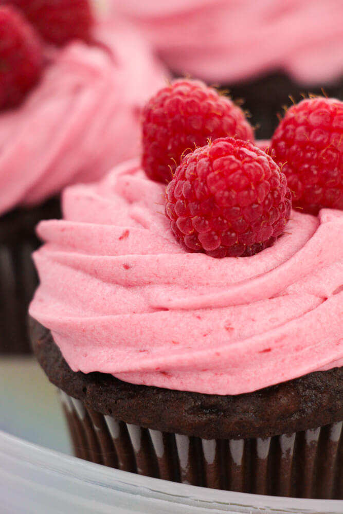 Delicious Raspberry chocolate cupcakes.
