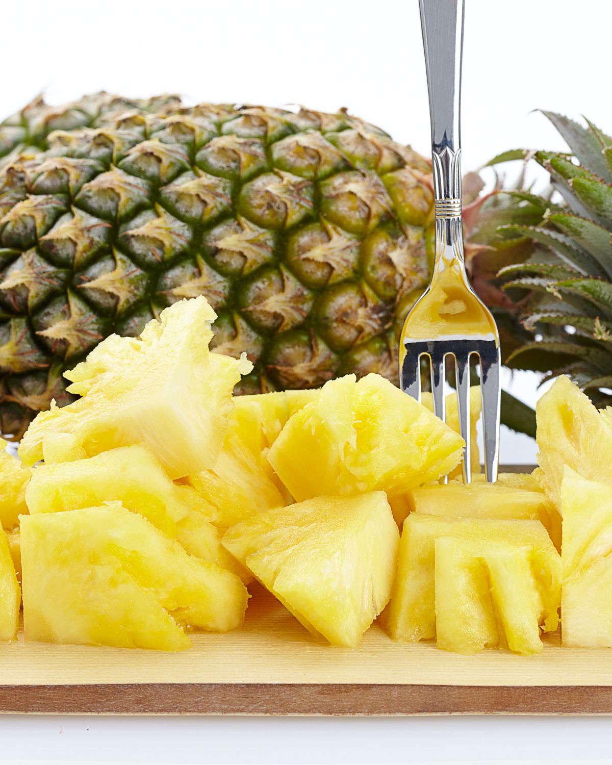 Pineapple cut into chunks.