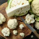 Instruction on how to clean and cut cauliflower.