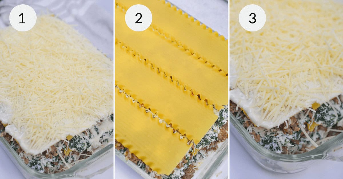 Building the lasagna.