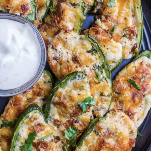 Delicious jalapeno poppers with bacon