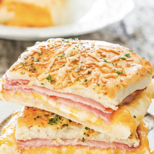 Delicious ham and cheese hot pockets
