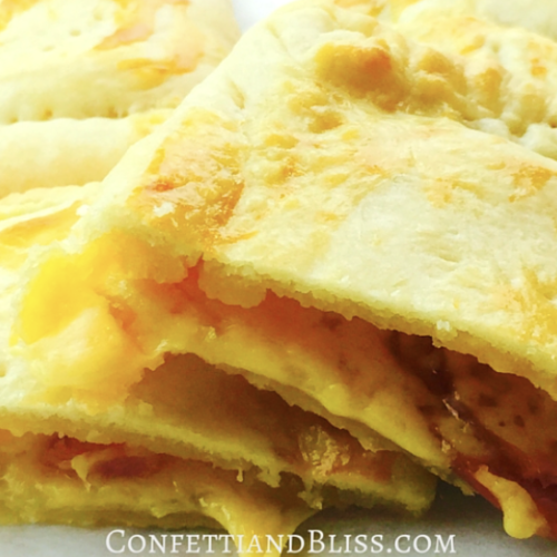 Delicious ham and cheese hot pockets