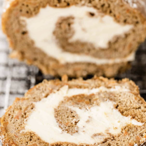 Delicious carrot cake swiss roll