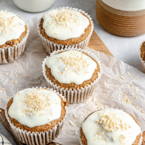 Delicious and Healthy Carrot Cake Muffins with Cream Cheese Glaze