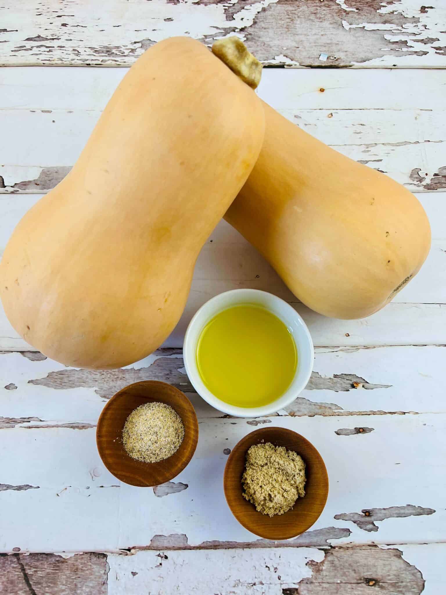 Squash, olive oil and seasoning.