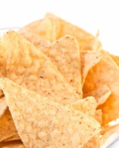 Baked healthy tortilla chips.