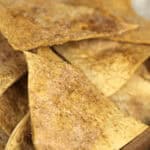 Baked chips with cinnamon and sugar.