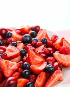 A strawberry blueberry salad.