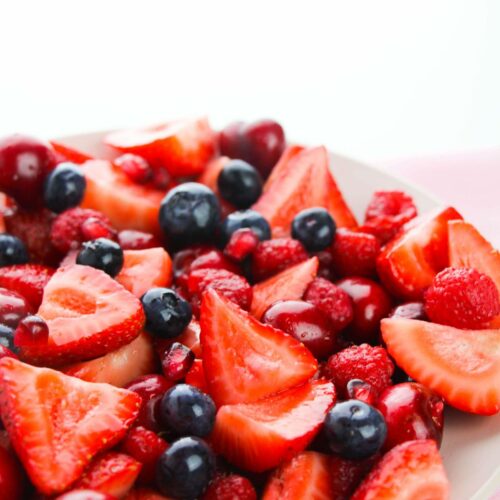 A strawberry blueberry salad.
