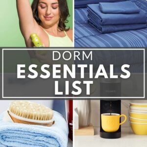Items that should be on a dorm essentials list.