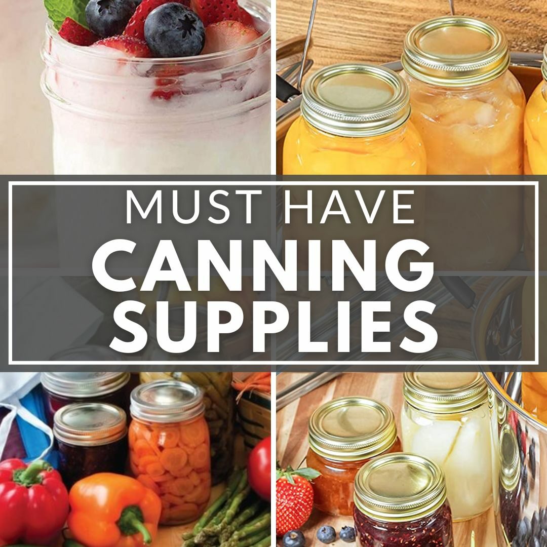 Supplies you need for canning food.