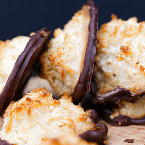 Coconut almond macaroons on a tray.