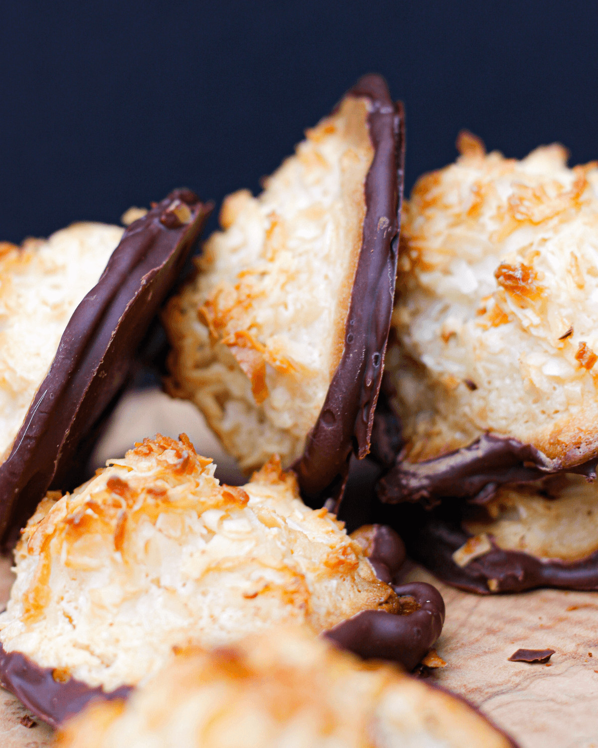 Coconut almond macaroons on a tray.