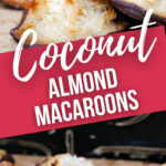 A tray of the coconut almond macaroons in two perspectives.