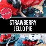 Two views of the strawberry pie.