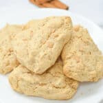 A stack of the finished biscuits.