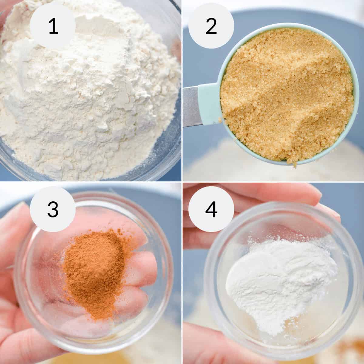 Making the dough for the scones.