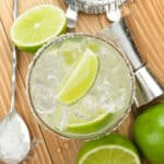 A finished cocktail from the top.