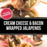 A tantalizing close-up of Texas Twinkies, showcasing cream cheese and bacon-wrapped jalapeños, captures the essence of this savory delight.