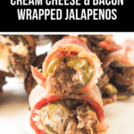 A tantalizing close-up showcases "Texas Twinkies"—cream cheese and bacon-wrapped jalapeños—with crispy bacon hugging the spicy slices, ready to tempt your taste buds.