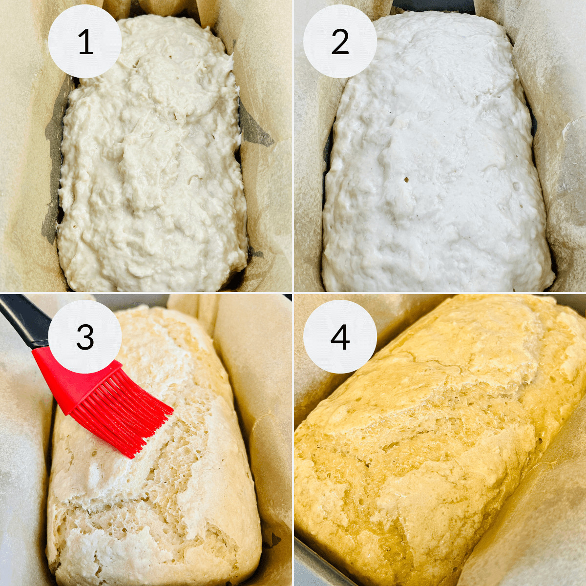 Forming the English Muffin Toast Bread into a pan.