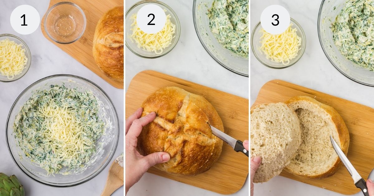 How to make artichoke bread with spinach