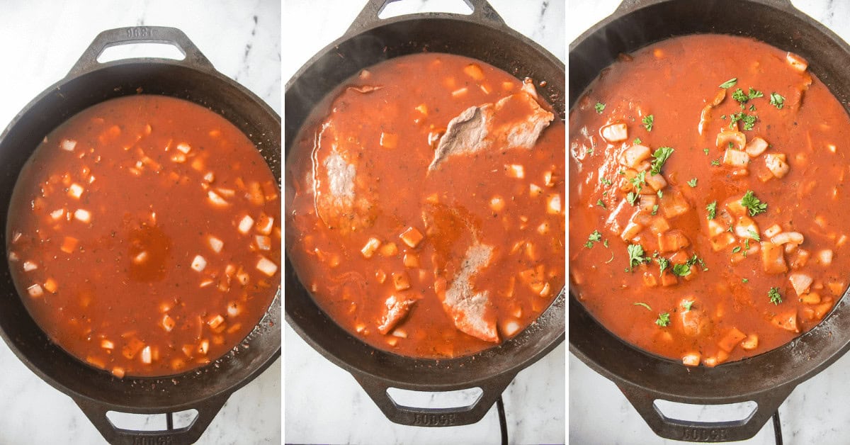 Finishing the sauce for the meal.